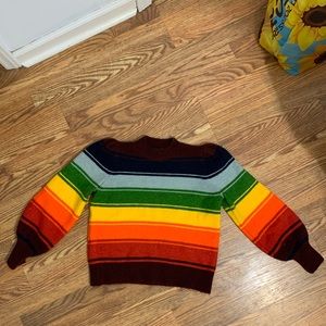 Rainbow stripped cropped sweater